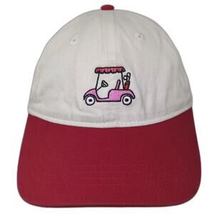 Frasier Sterling Baseball Cap White Red OS Hat Embroidered Golf Cart Adjustable